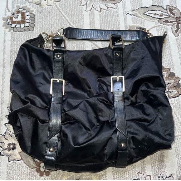 Botkier Black Nylon Shoulder Duffle Bag w/ Leather Detail - Picture 6 of 10